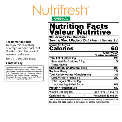 Nutrifresh Original – Smoothie Végétal Lyophilisé Sans Sucre Ajouté